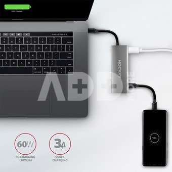 AXAGON Hub HMC-5G2 2x USB-A + 2x USB-C + HDMI, USB-C 3.2 Gen 2 10Gbps, PD 60W, 13cm USB-C cable