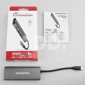 AXAGON Hub HMC-5G2 2x USB-A + 2x USB-C + HDMI, USB-C 3.2 Gen 2 10Gbps, PD 60W, 13cm USB-C cable