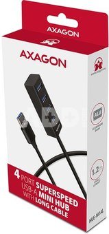 AXAGON Miniature metal four-port USB 3.2 Gen 1 hub | HUE-M1AL