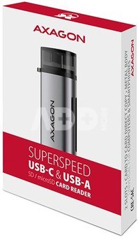 AXAGON Mobile USB 3.2 Gen 1card reader with USB-C and USB-A connectors | CRE-SAC