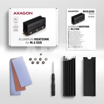 AXAGON Passive aluminum heatsink for single-sided and double-sided M.2 SSD disks, size 2280, height 36 mm | CLR-M2XL