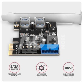 AXAGON PCI-Express card with a pair of internal and a pair of external USB 5Gbps ports | PCEU-232RS