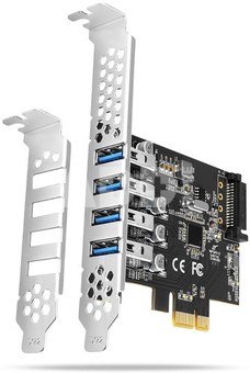 AXAGON PCI-Express card with four external USB 3.2 Gen1 ports with dual power | PCEU-43RS