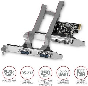 AXAGON PCI-Express card with one parallel and two serial ports 250 kbps | PCEA-PSN