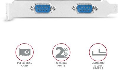 AXAGON PCI-Express card with two 250 kbps serial ports | PCEA-S2N
