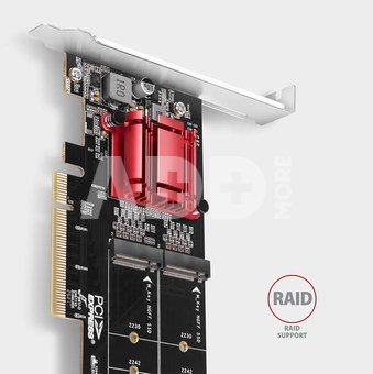 AXAGON PCIe 2x NVMe M.2 Controller | PCEM2-ND