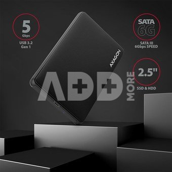 AXAGON Screwless USB 3.2 Gen 1 - SATA 6G external box for 2.5" SSD/HDD