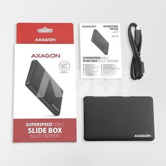 AXAGON Screwless USB 3.2 Gen 1 - SATA 6G external box for 2.5" SSD/HDD