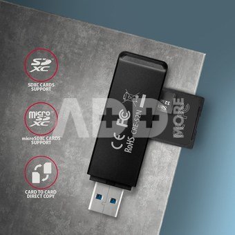 AXAGON Slim super-speed USB 3.2 Gen 1 card reader with a direct USB-A connector | CRE-S2N
