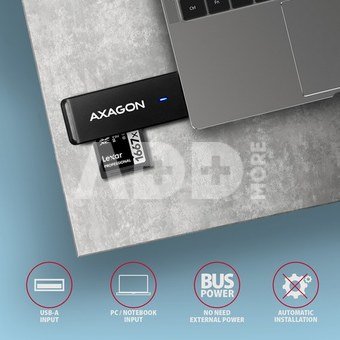 AXAGON Slim super-speed USB 3.2 Gen 1 card reader with a direct USB-A connector | CRE-S2N
