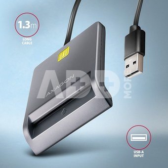 AXAGON Smart card reader CRE-SM3T USB 1.3m cable