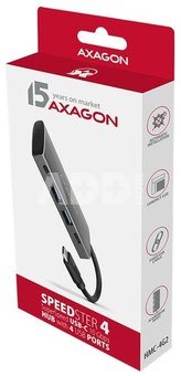 AXAGON SuperSpeed USB-C 10 Gbps SPEEDSTER 4 Hub | HMC-4G2