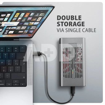 AXAGON USB-C 20Gbps Dual M.2 NVMe SSD CLONE MASTER Enclosure | EEM2-20GD