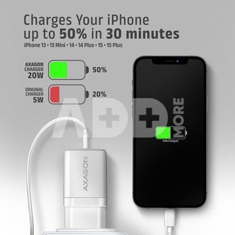 AXAGON Wallcharger 2x port (USB-A + USB-C), 20W | ACU-PQ20W