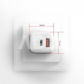AXAGON Wallcharger 2x port (USB-A + USB-C), 20W | ACU-PQ20W