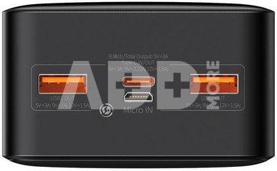 Baseus Bipow Charger Powerbank 30000mAh, 20W (black)