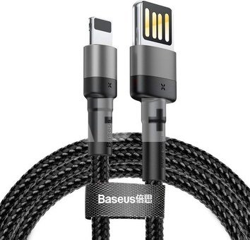Baseus Cafule USB to Lightning Cable, 1.5A, 2 Meters - Grey and Black