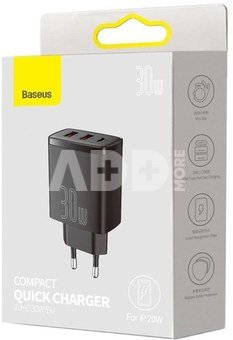 BASEUS Compact Quick Charger 2U+C 30w EU Black