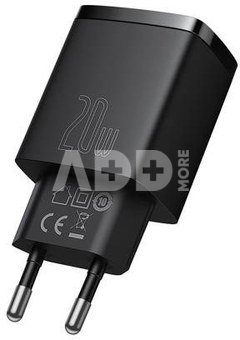Baseus Compact Quick Charger USB and USB-C 20W EU