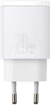 Baseus Compact Quick Charger, USB, USB-C, 20W (white)