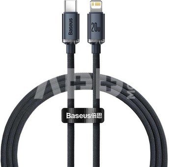 Baseus Crystal cable USB-C to Lightning, 20W, PD, 1.2m (black)