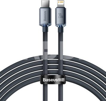 Baseus Crystal Shine cable USB-C to Lightning, 20W, PD, 2m (black)