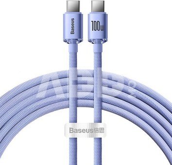 Baseus Crystal Shine cable USB-C to USB-C, 100W, 2m (purple)