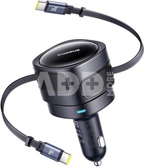 Baseus Enjoyment Max car charger with USB-C+USB-C cables 60W Black