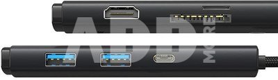 Baseus Lite Series Hub 6w1 USB-C to 2x USB 3.0 + USB-C + HDMI + SD/TF (black)