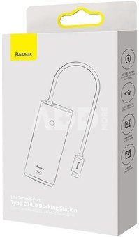 Baseus Lite Series Hub 6w1 USB-C to 2x USB 3.0 + USB-C + HDMI + SD/TF (black)