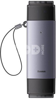 Baseus Lite Series SD/TF memory card reader, USB + USB-C (gray)