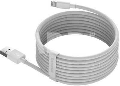 Baseus Simple Wisdom Data Cable Kit USB to Lightning 2.4A (2PCS/Set）1.5m White