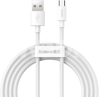 Baseus Simple Wisdom Data Cable Kit USB to Micro 2.1A (2PCS/Set) 1.5m White