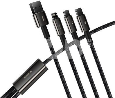 BASEUS Tungsten Gold One-for-three Fast Charging Black