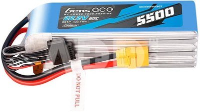 Battery Gens Ace G-Tech 5500mAh 22.2V 60C 6S1P LIPO with XT90 connector