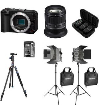 Podcast komplektas pradedančiajam Canon - fotoaparatas, mikrofonas ir apšvietimas