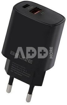Beline Charger 20W USB-C + USB-A black