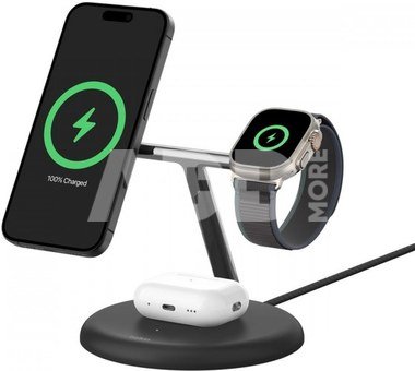 Belkin Boost Charge Pro 3-in-1 Qi2 15W black adjustabl