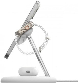 Belkin Boost Charge Pro 3-in-1 Qi2 15W white adjustabl