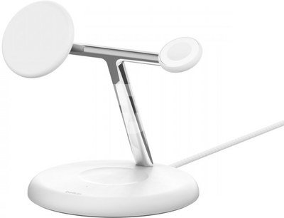 Belkin Boost Charge Pro 3-in-1 Qi2 15W white adjustabl