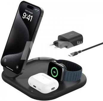 Belkin BoostCharge 3-in-1 mag Qi2 15W black foldable