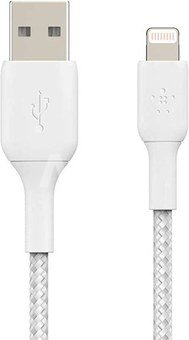 Belkin Lightning to USB-A Cable 15cm, Braided, mfi cert, white