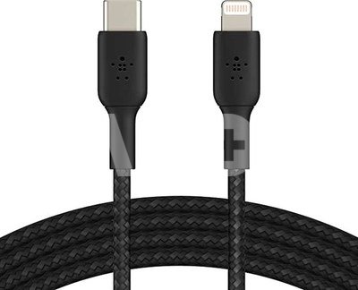 Belkin Lightning/USB-C Cable 2m braided, mfi cert., black