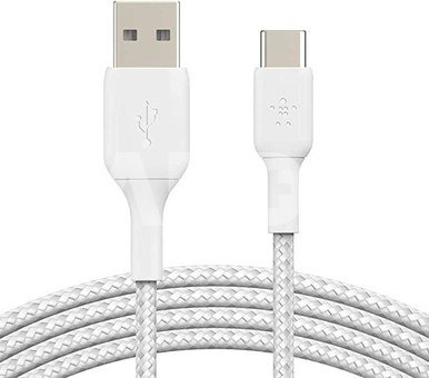 Belkin USB-C/USB-A Cable 3m braided, white CAB002bt3MWH