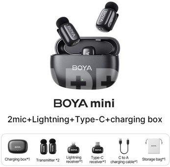 Boya беспроводной микрофон mini-12 Lightning/USB-C, черный
