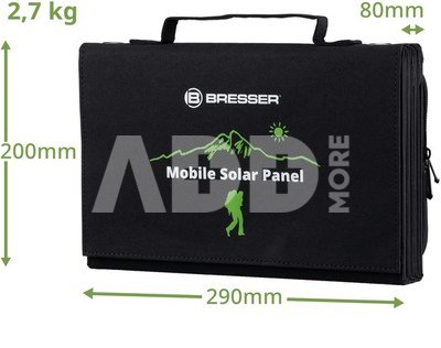 BRESSER mobilus saulės įkroviklis 60 vatų su USB ir nuolatinės srovės išvestimi