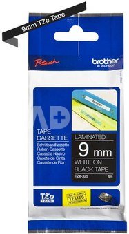 Brother labelling tape TZE-325 black/white 9 mm