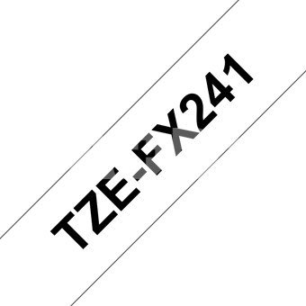 Brother TZ-EFX241, 18mm black on white flexible tape