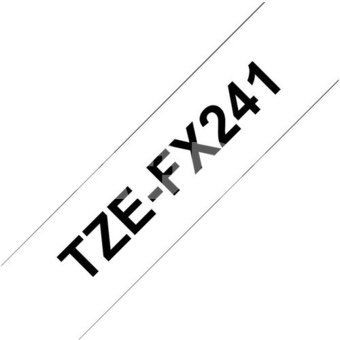 Brother TZ-EFX241, 18mm black on white flexible tape