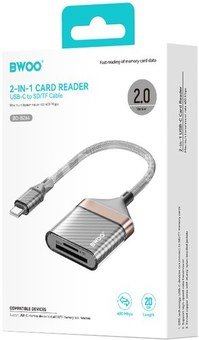 Bwoo memory card reader USB-C - SD/TF Card